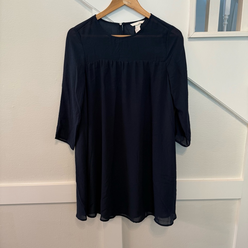 H&M Dark Blue Long Sleeves Dress 4